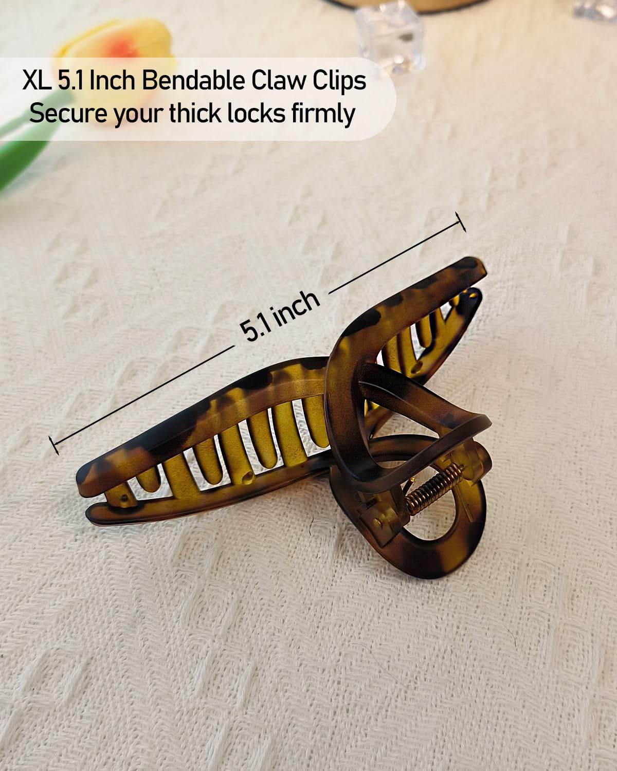 Nalodu 5 Inch Extra Large Claw Clip in matte finish side view