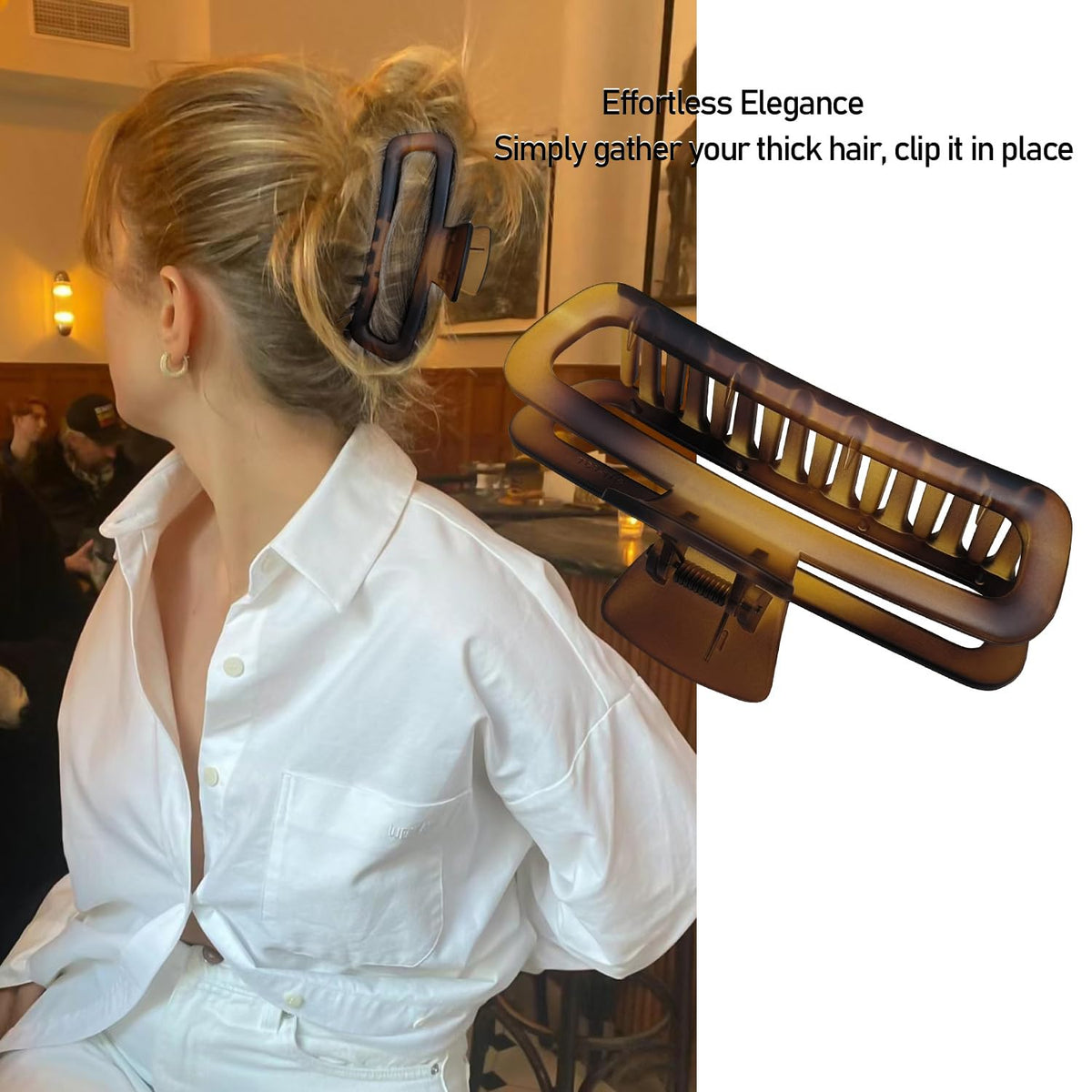 Nalodu Hair Claw Clip front view in matte brown