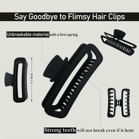 Nalodu Hair Claw Clip side view showing rounded teeth