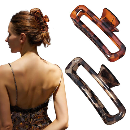 Nalodu Hair Claw Clip XL glossy brown front view