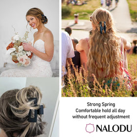 Nalodu Large Square Hair Claw Clip on a stylish outfit