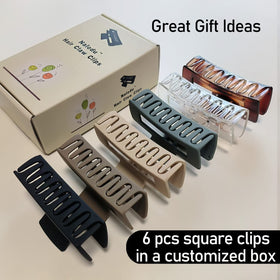 Nalodu Rectangle Hair Claw Clip in glossy caramel colour