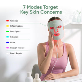 Nanoleaf LED Light Therapy Face Mask showing 7 modes