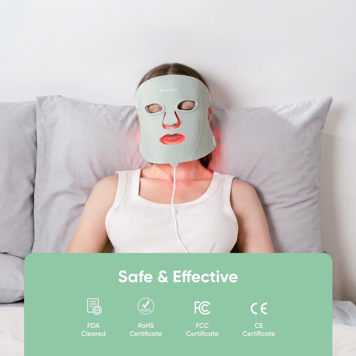 Nanoleaf LED Light Therapy Face Mask with strap extender