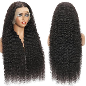 NANTLIY 13x6 Deep Wave Lace Front Wig back view with 30-inch length