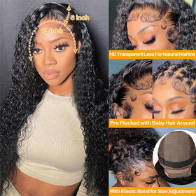 NANTLIY 13x6 Deep Wave Lace Front Wig side view showing texture