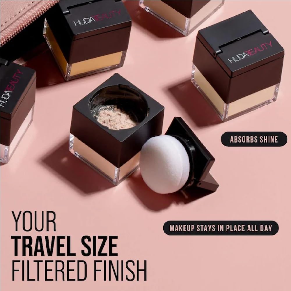 NAPH H.U.D.A BEAUTY Mini Easy Bake Loose Powder in travel bag