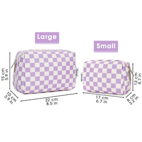Narwey Checkered Makeup Bag back view
