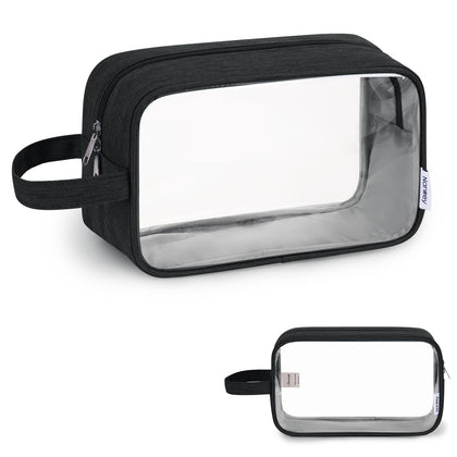 Narwey Clear Travel Toiletry Bag front view in black