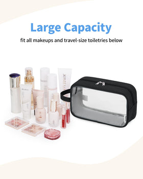 Narwey Clear Travel Toiletry Bag with toiletries inside