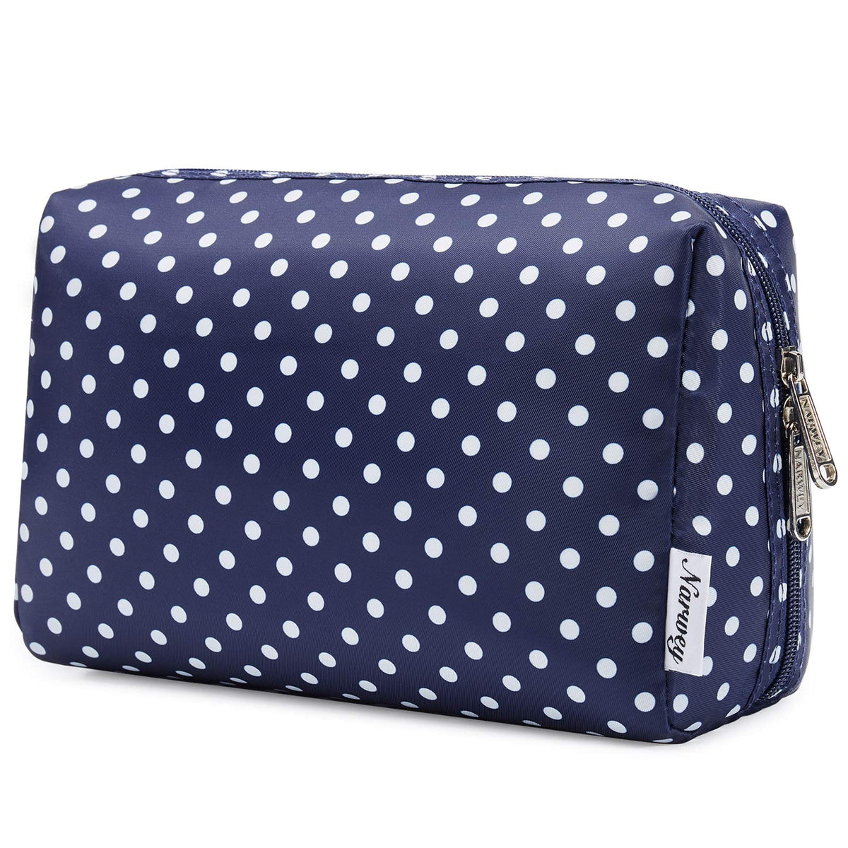 Narwey Cute Makeup Bag large polka dot front view
