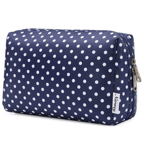 Narwey Cute Makeup Bag large polka dot front view