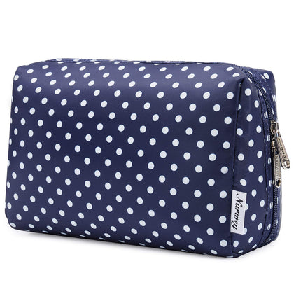 Narwey Cute Makeup Bag large polka dot front view