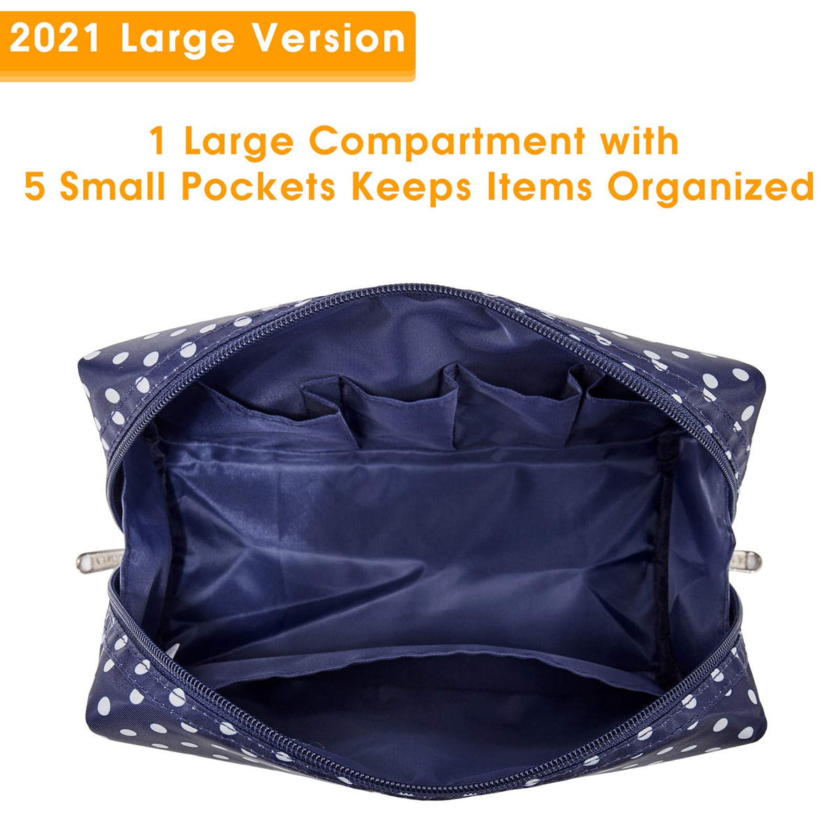 Narwey Cute Makeup Bag side view with zippers