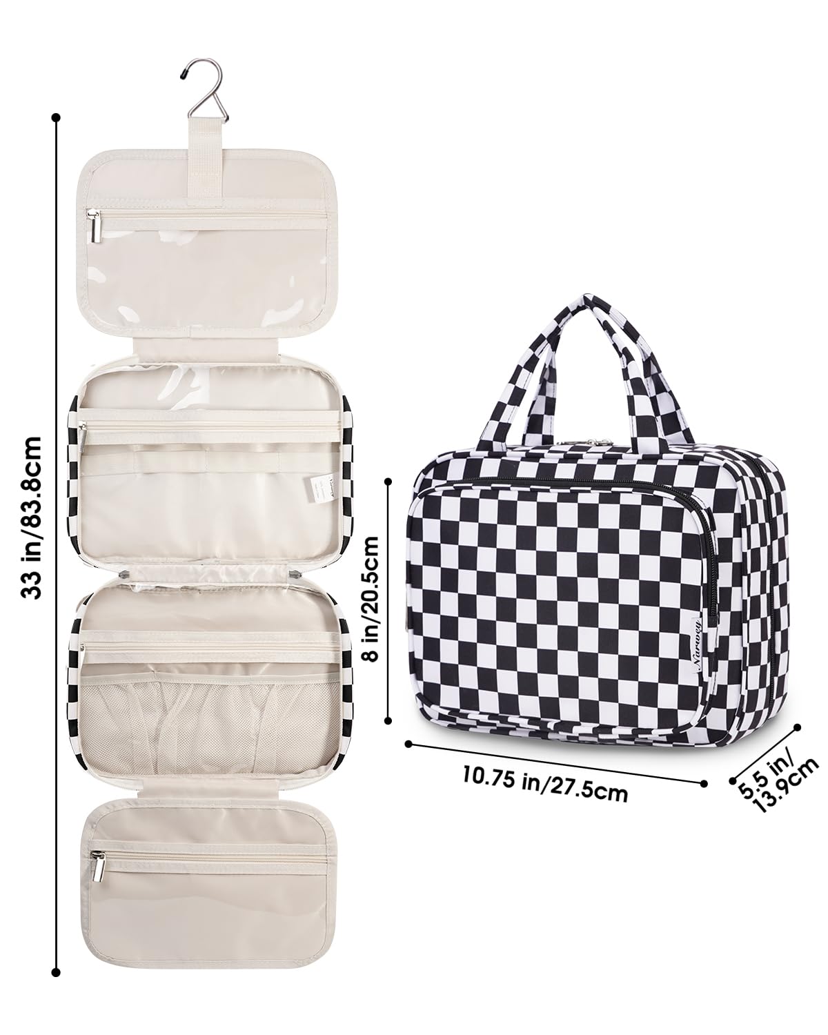 Narwey Hanging Toiletry Bag compact design folded