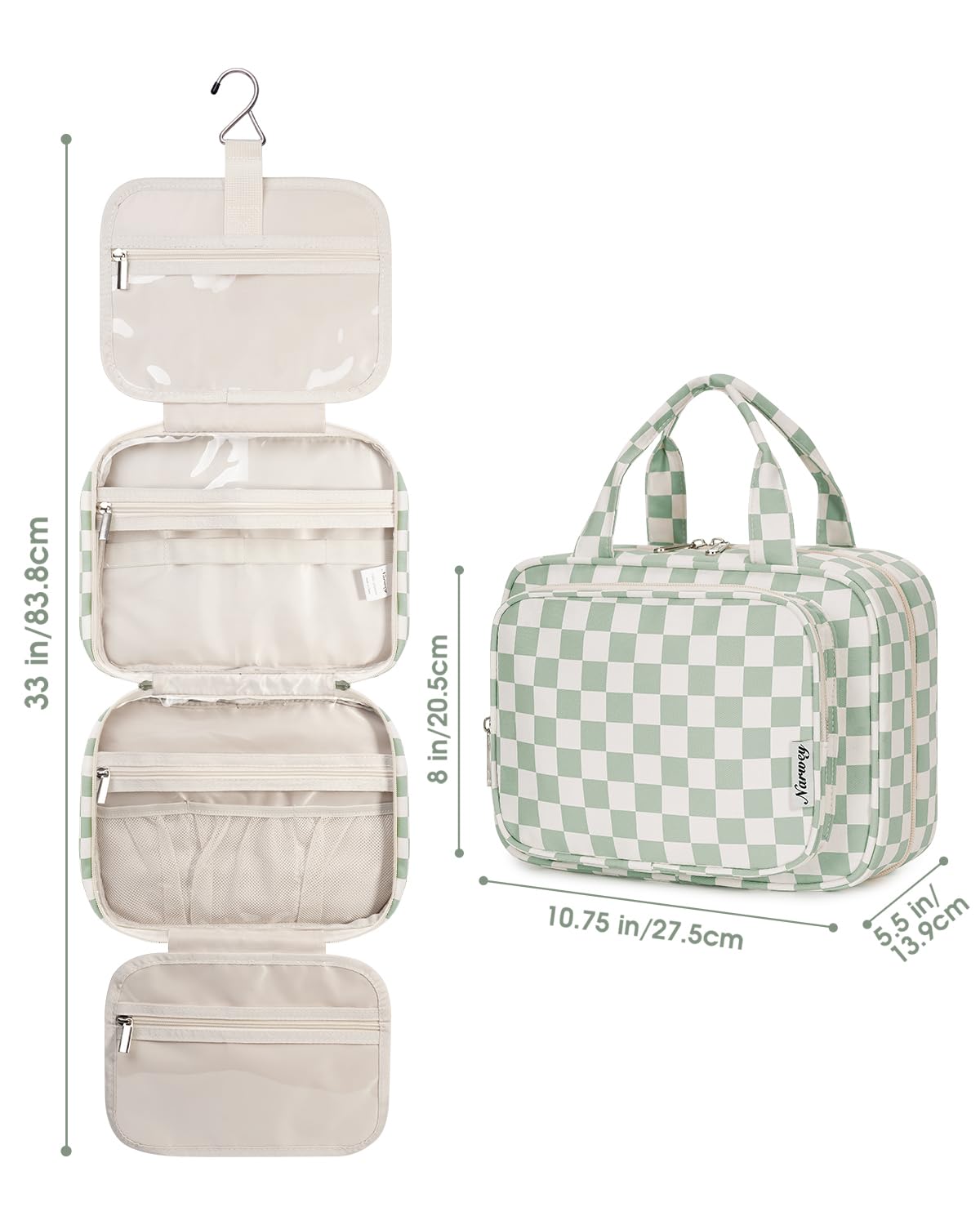 Narwey Hanging Toiletry Bag displaying its compact design