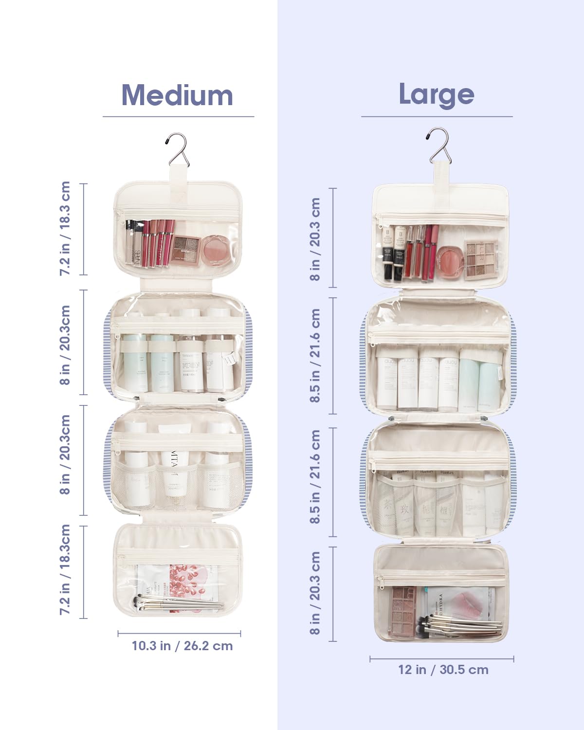 Narwey Hanging Toiletry Bag folded showing compact design