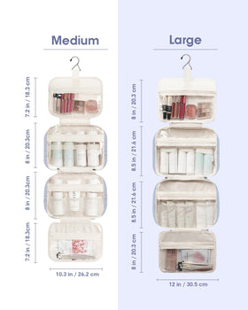 Narwey Hanging Toiletry Bag folded showing compact design