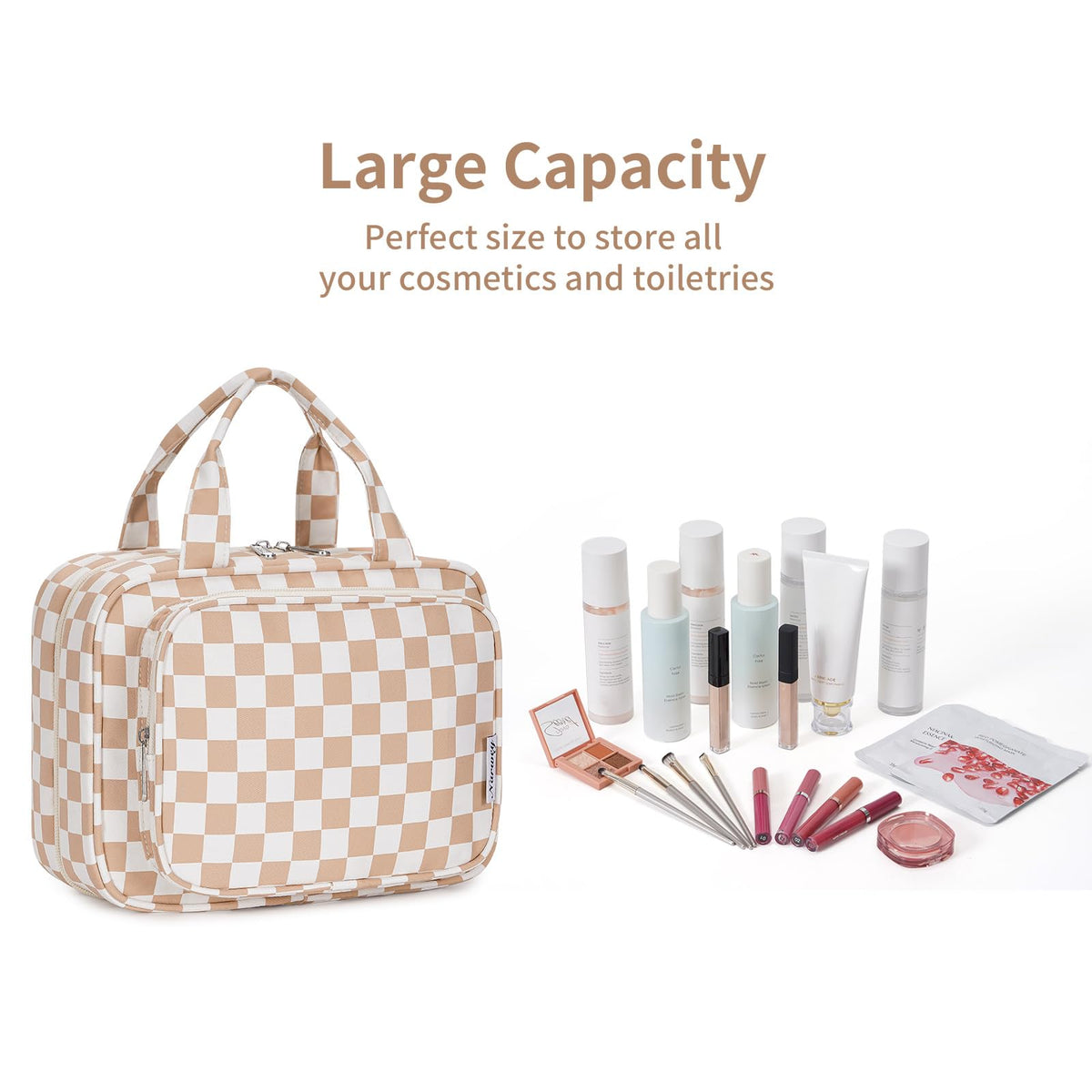 Narwey Hanging Toiletry Bag folded showing dimensions