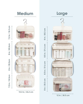Narwey Hanging Toiletry Bag greyish blue compact design folded