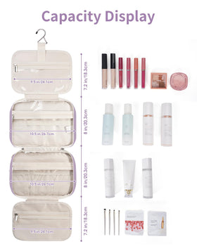 Narwey Hanging Toiletry Bag hanging from a towel rack