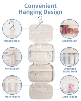 Narwey Hanging Toiletry Bag hanging from a towel rack