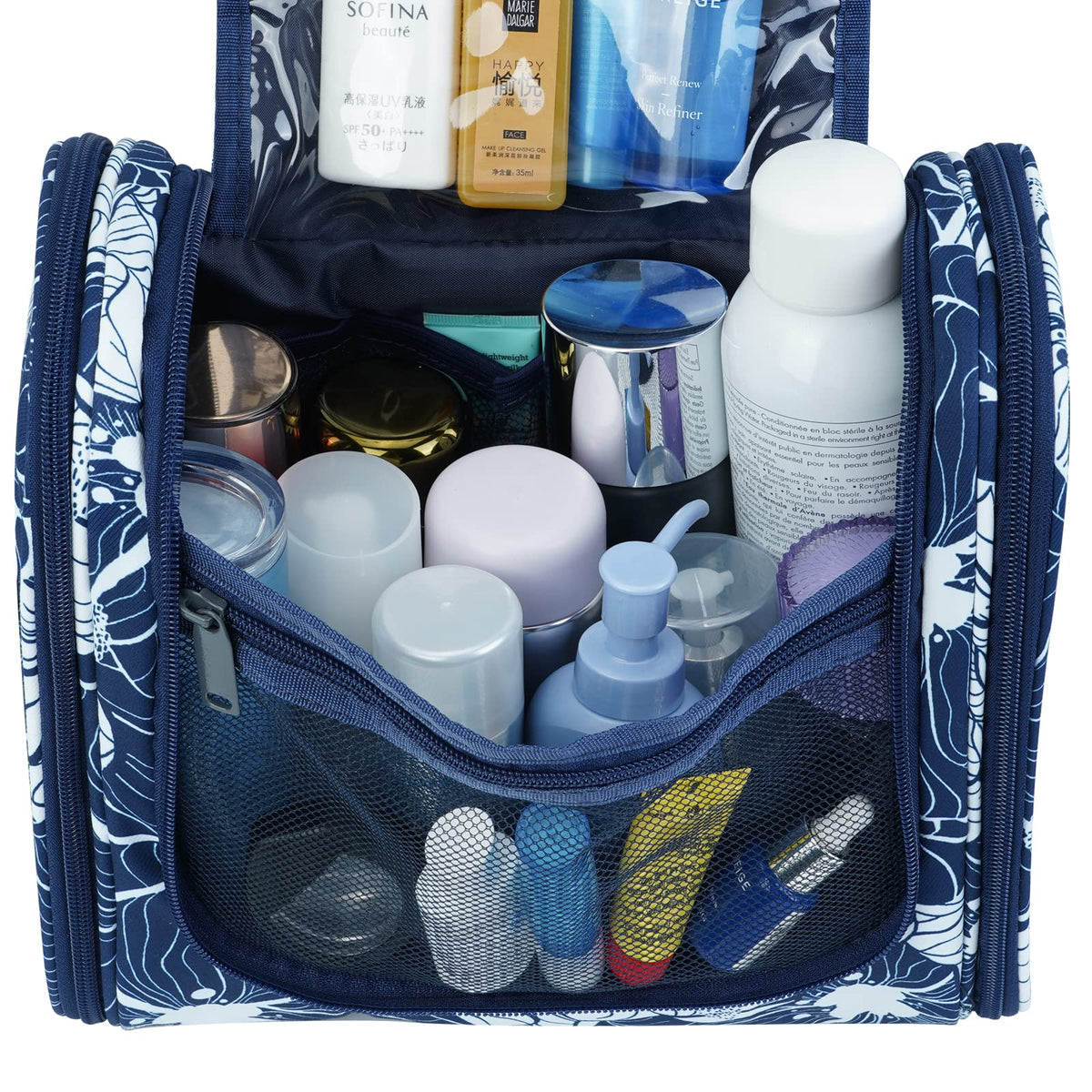 Narwey Hanging Toiletry Bag in use at a bathroom sink