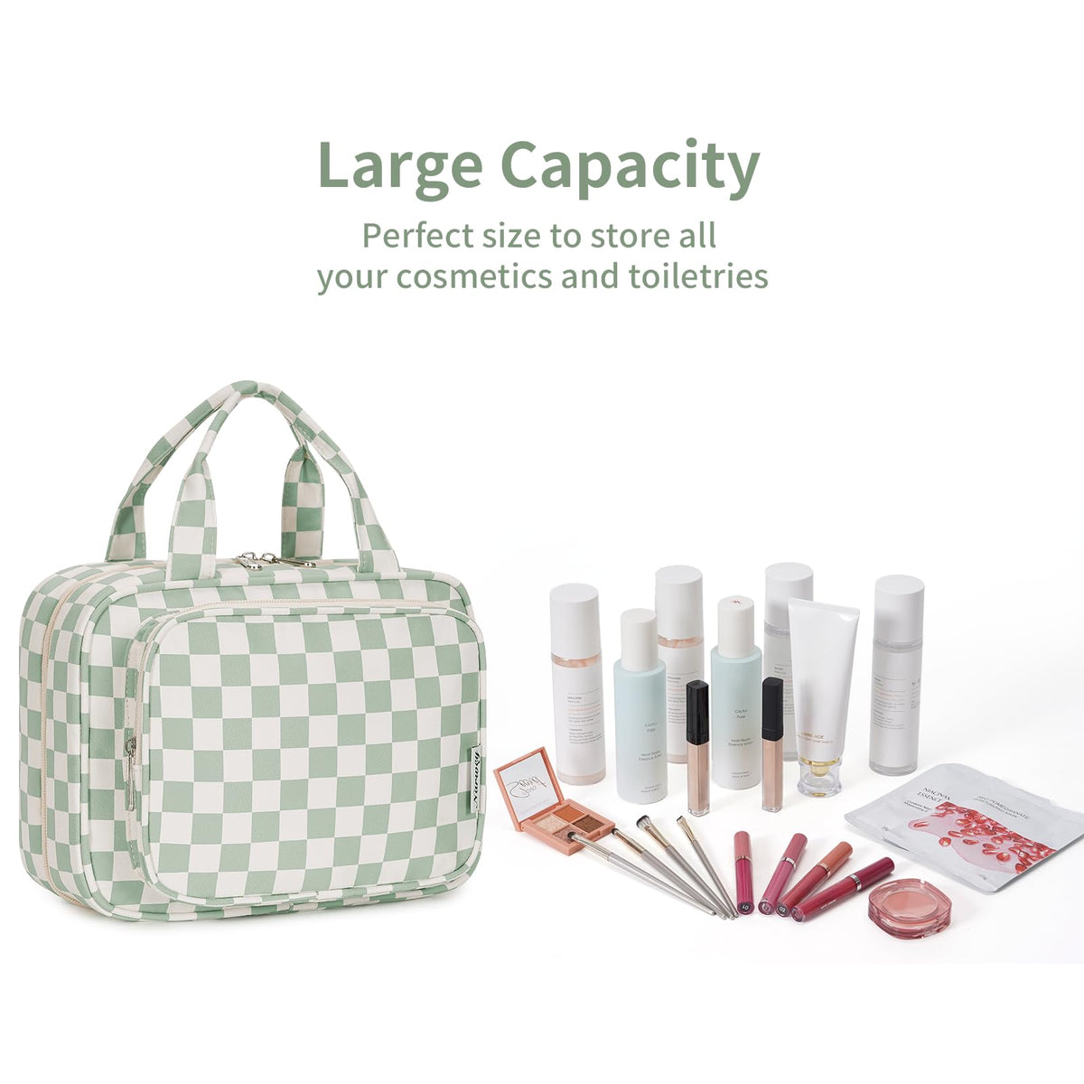 Narwey Hanging Toiletry Bag in use at a travel destination