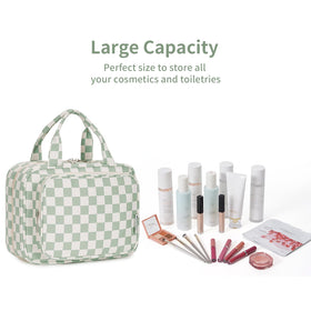 Narwey Hanging Toiletry Bag in use at a travel destination