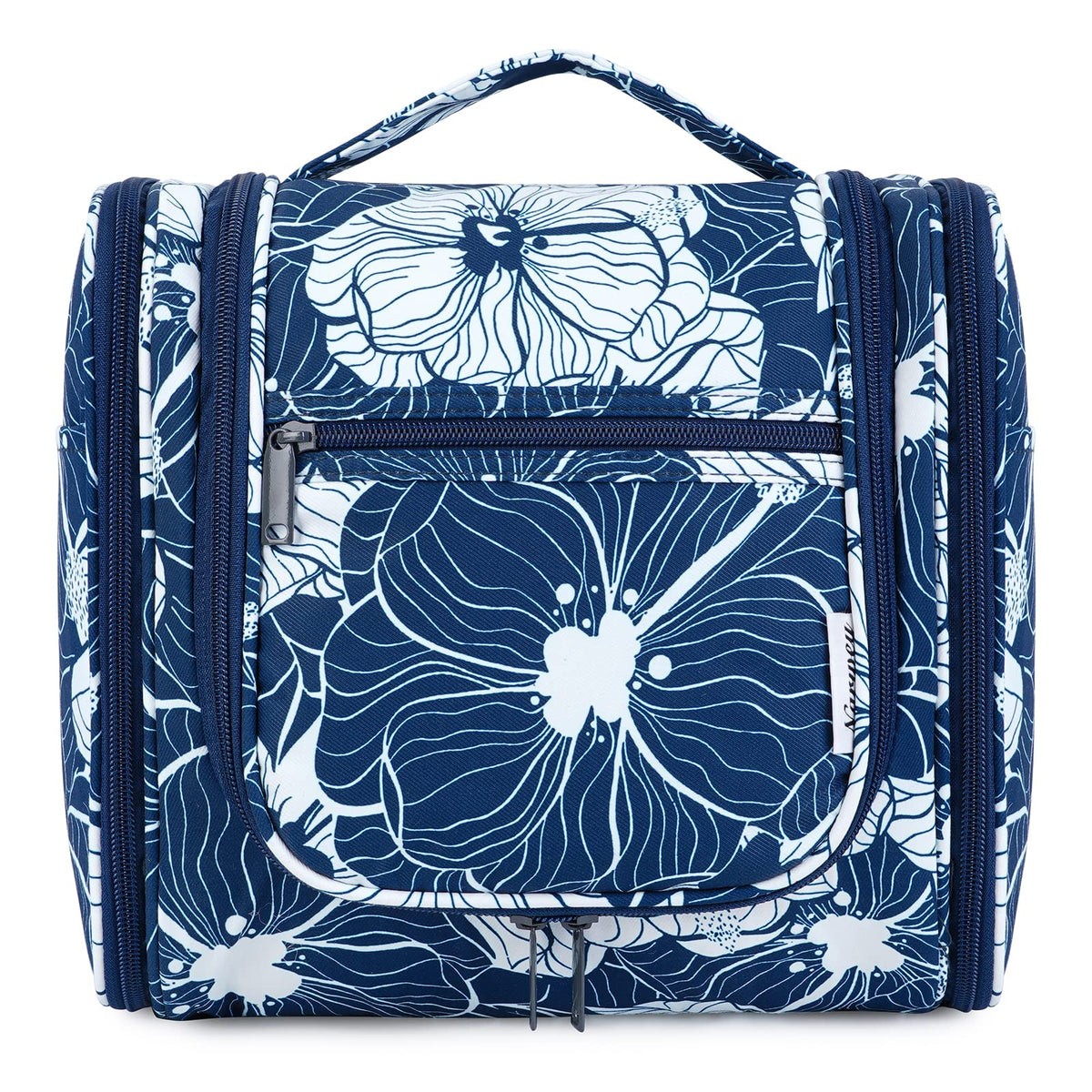 Narwey Hanging Toiletry Bag large blue lotus front view