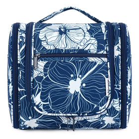 Narwey Hanging Toiletry Bag large blue lotus front view