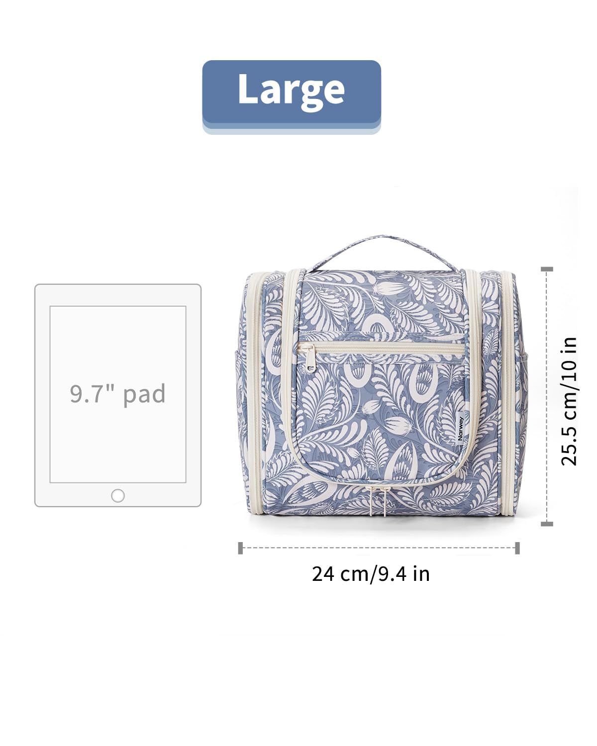 Narwey Hanging Toiletry Bag on a bathroom counter