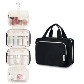 Narwey Hanging Toiletry Bag open showing compartments