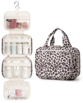 Narwey Hanging Toiletry Bag open showing multiple compartments
