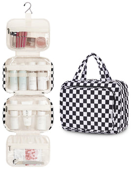 Narwey Hanging Toiletry Bag open showing multiple compartments