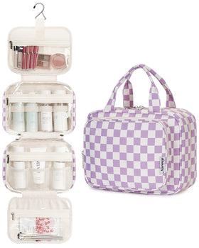 Narwey Hanging Toiletry Bag open showing multiple compartments