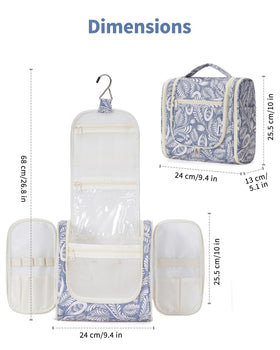 Narwey Hanging Toiletry Bag packed flat for travel