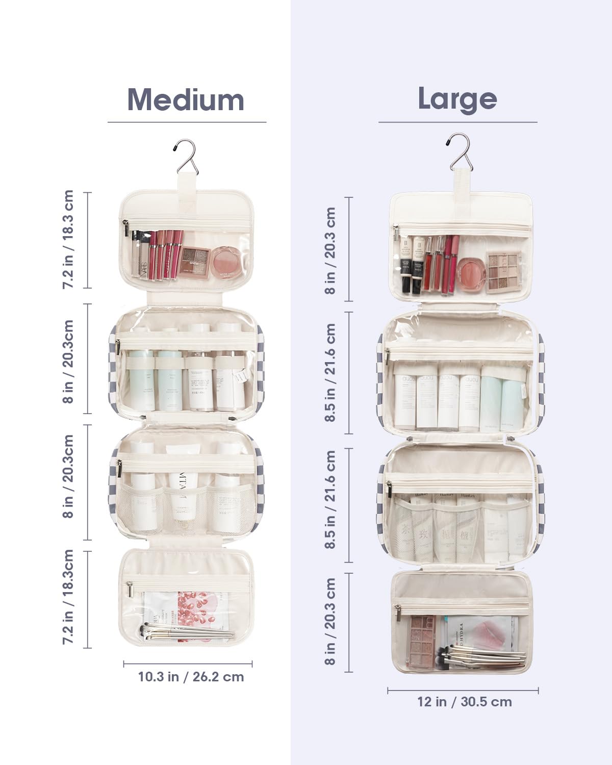 Narwey Hanging Toiletry Bag packed with travel essentials