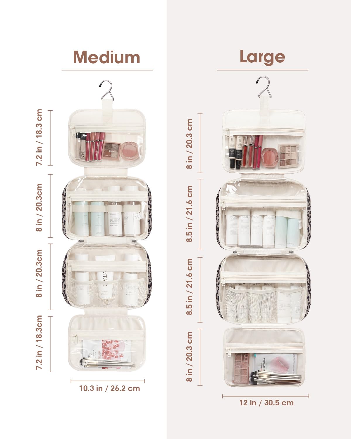 Narwey Hanging Toiletry Bag packed with travel-size toiletries