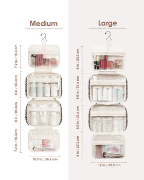 Narwey Hanging Toiletry Bag packed with travel-size toiletries