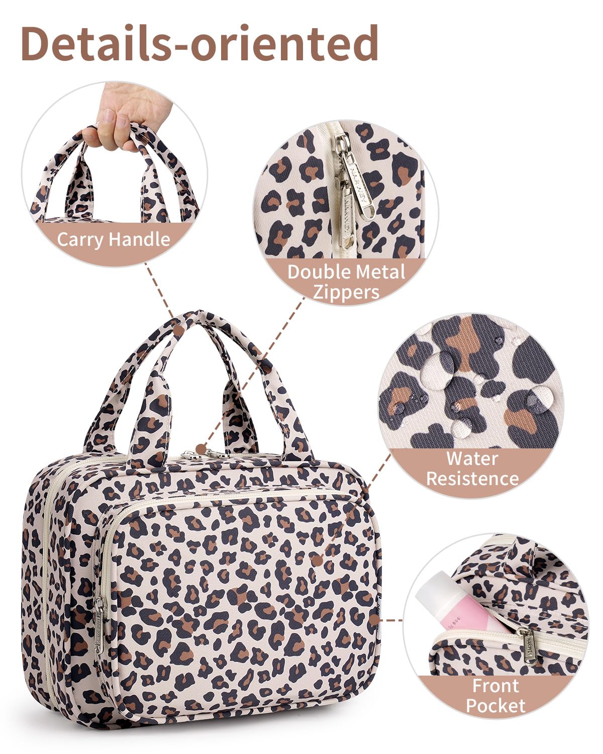 Narwey Hanging Toiletry Bag showing mesh pockets