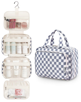 Narwey Hanging Toiletry Bag side view showing compartments