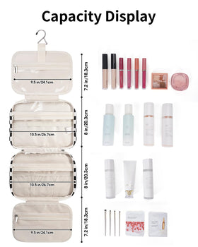 Narwey Hanging Toiletry Bag side view with zipper detail