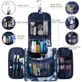 Narwey Hanging Toiletry Bag side view with zipper pockets
