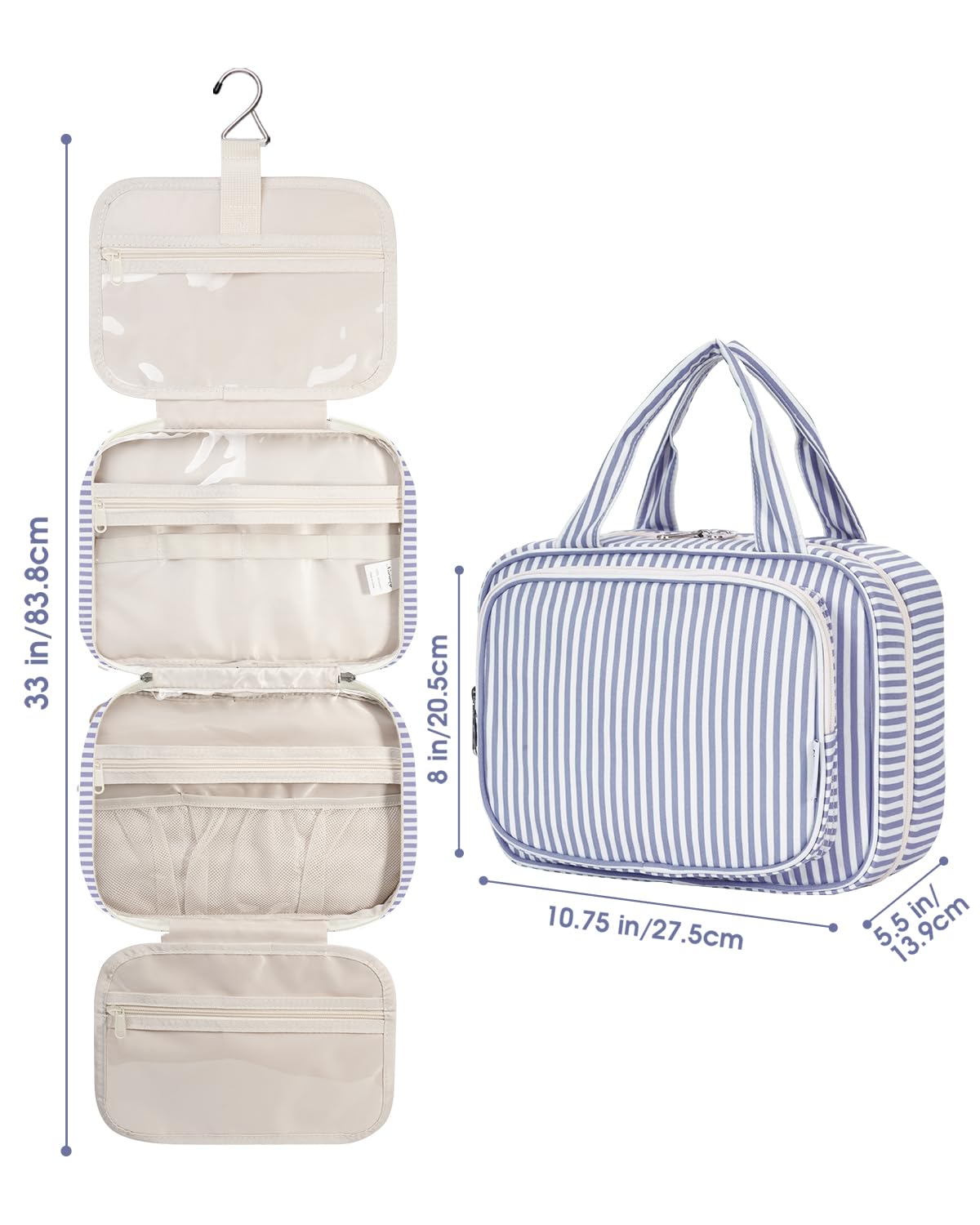 Narwey Hanging Toiletry Bag with metal hook for hanging