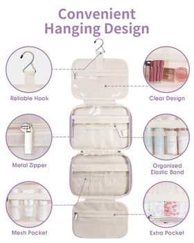 Narwey Hanging Toiletry Bag with travel-size toiletries inside