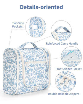 Narwey Large Hanging Toiletry Bag filled with travel-size toiletries