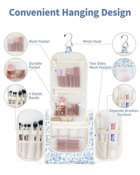 Narwey Large Hanging Toiletry Bag open showing compartments