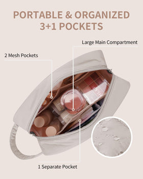 Narwey Quilted Makeup Bag with side handle