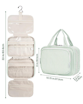 Narwey Striped Hanging Toiletry Bag lifestyle scene at home